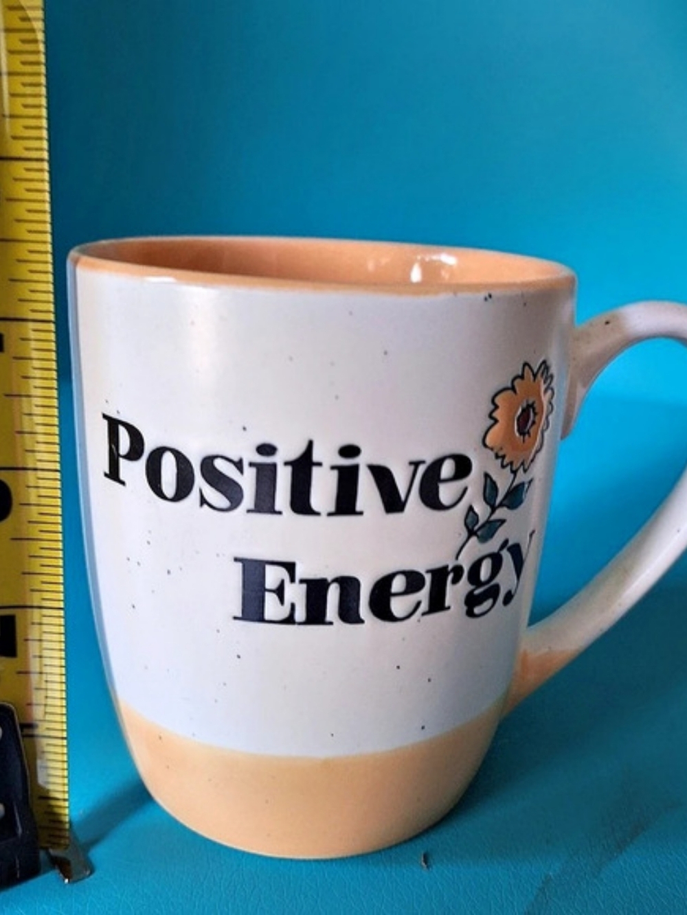 Sheffield Home Positive Energy Sunflower Ceramic Mug White & Orange